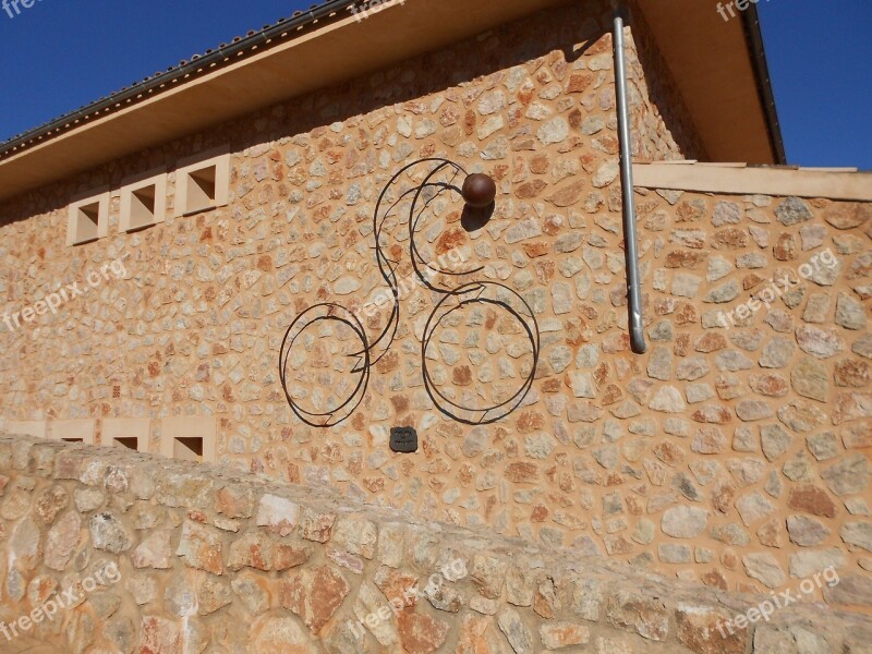 Wall Cyclist Sculpture Free Photos