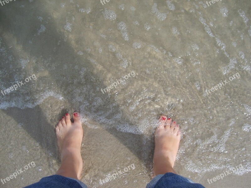 Feet Sea Holiday The Rate Of Relaxation