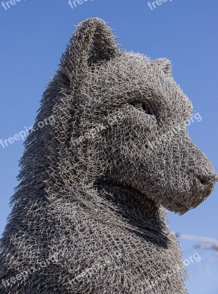 Wolf Sculpture Art Head Face