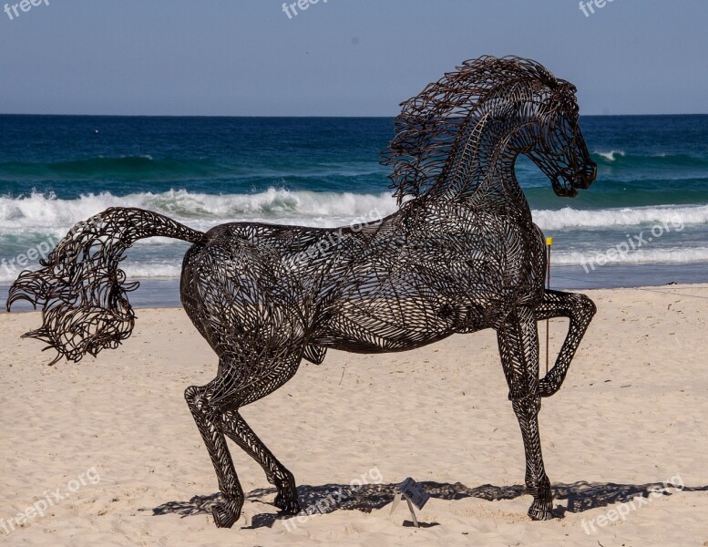 Horse Sculpture Art Black Large