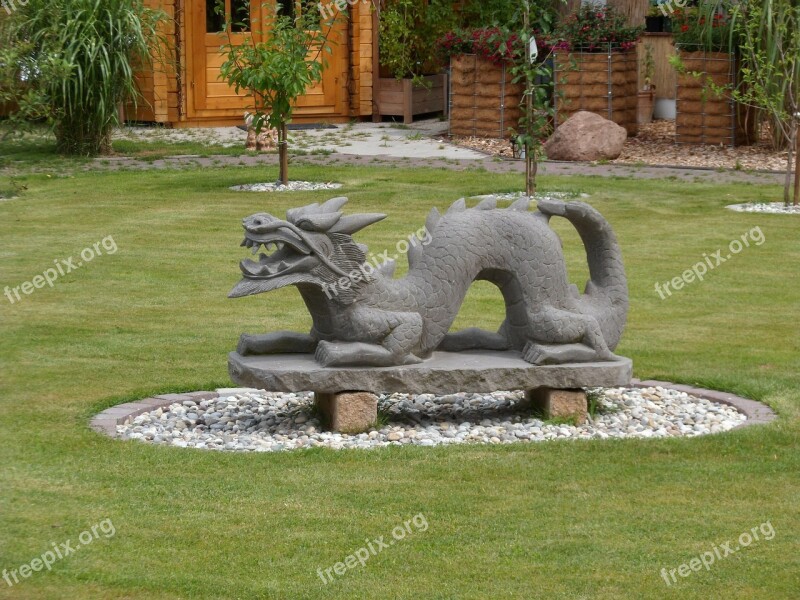 Garden Asia Dragon Garden Design River Stone