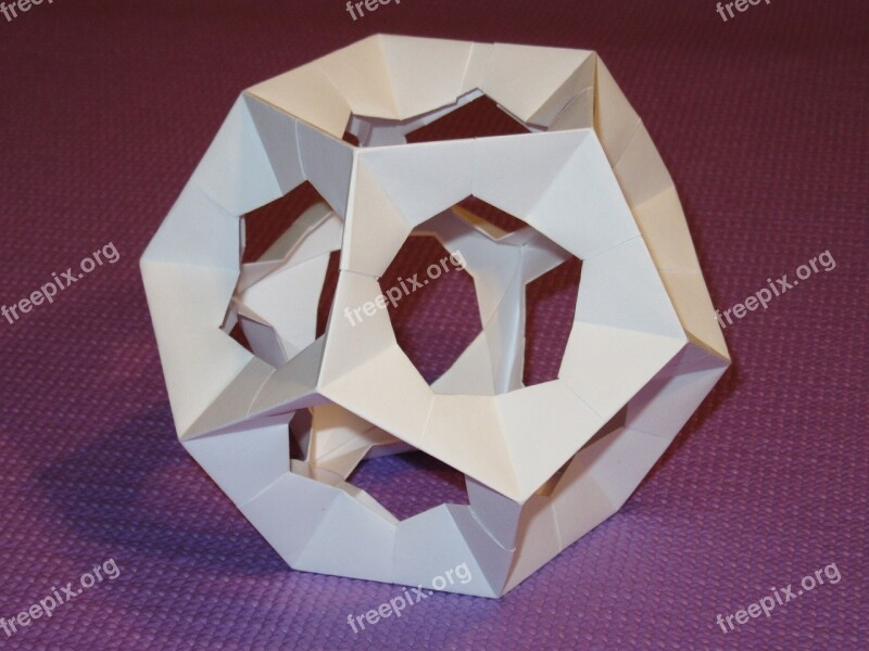 Dodecahedron Platonic Solid Origami Paper Pentagon