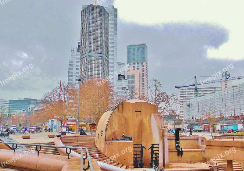 Berlin City Project Parzival Fountain Construction Europa Center Gedächtniskirche