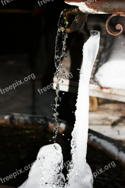 Fountain Alps Ice Winter Landscapes