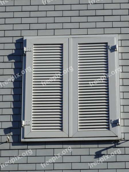 Shutters Window Closed House Facade Wall Structure