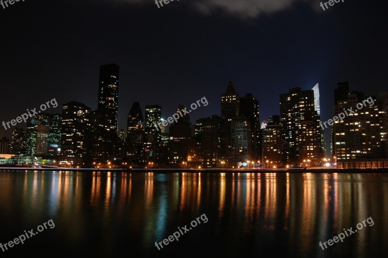 New York Manhattan Usa Ny Night