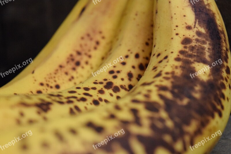 Bananas Spots Yellow Background Food