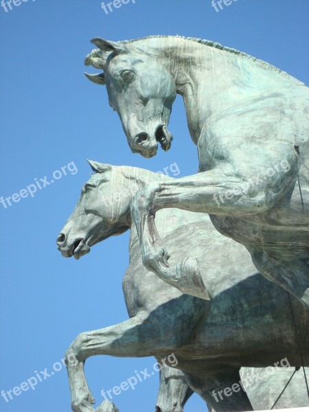 Statue Horses Monument Free Photos