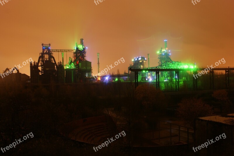 Industry Night Night Photograph Heavy Industry Ruhr Area