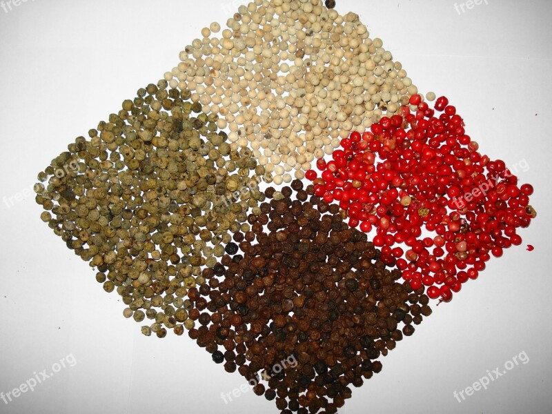 Peppercorns Colors Spice Food Seasoning