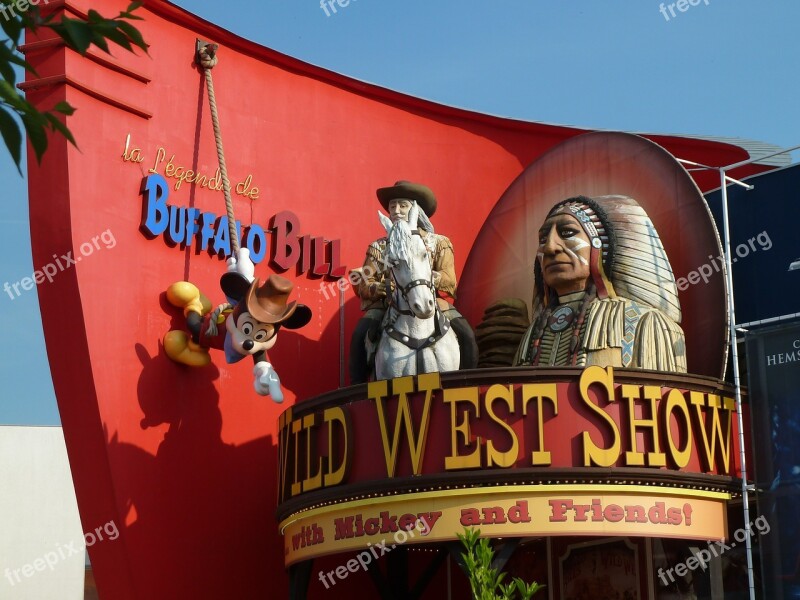 Buffalo Bill Disneyland Wild West Show Indians