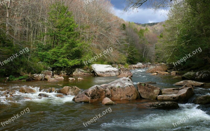 Stream River Landscape Water Rocks