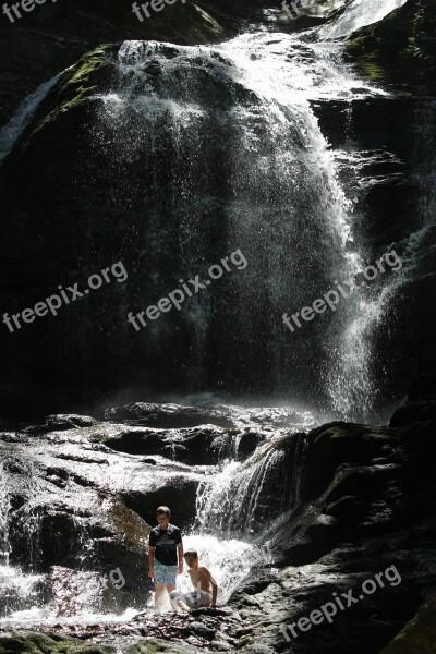 Waterfall Stowe Rocks Vermont Cascade