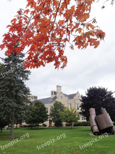 Hawkins Hall Suny Plattsburgh Autumn College Campus Free Photos