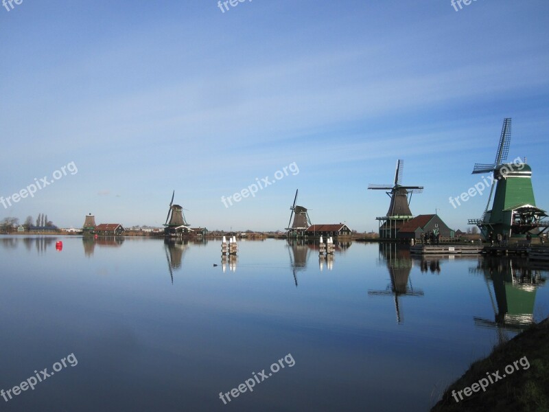 Mills Water Zaanse Schans View Blue