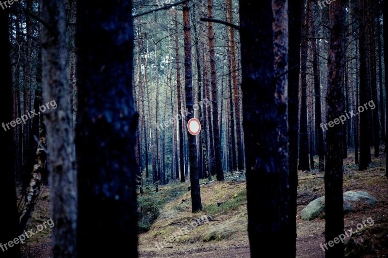 Shield Note Ban Forest Trees