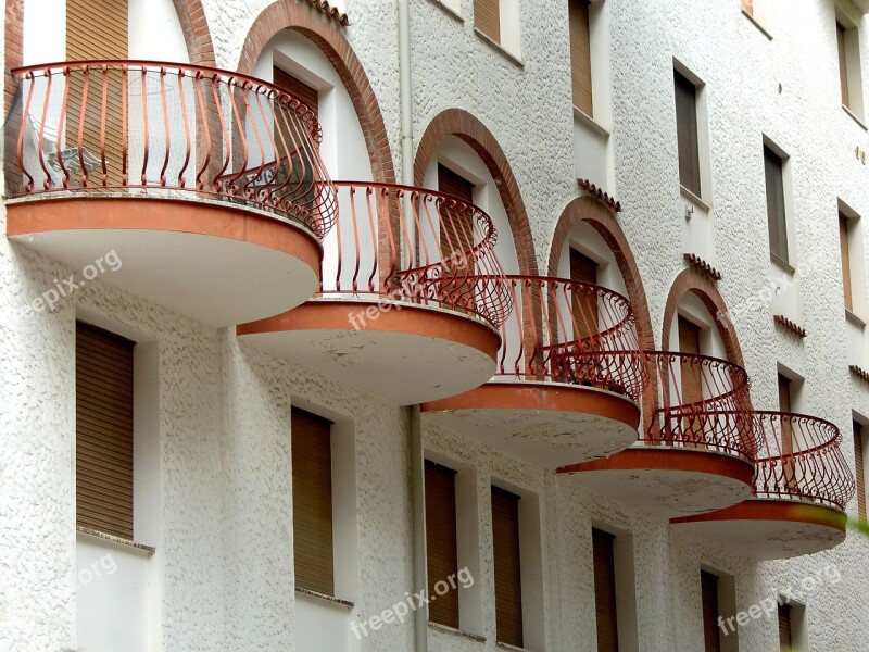 Balcony Grid Railing Facade Architecture