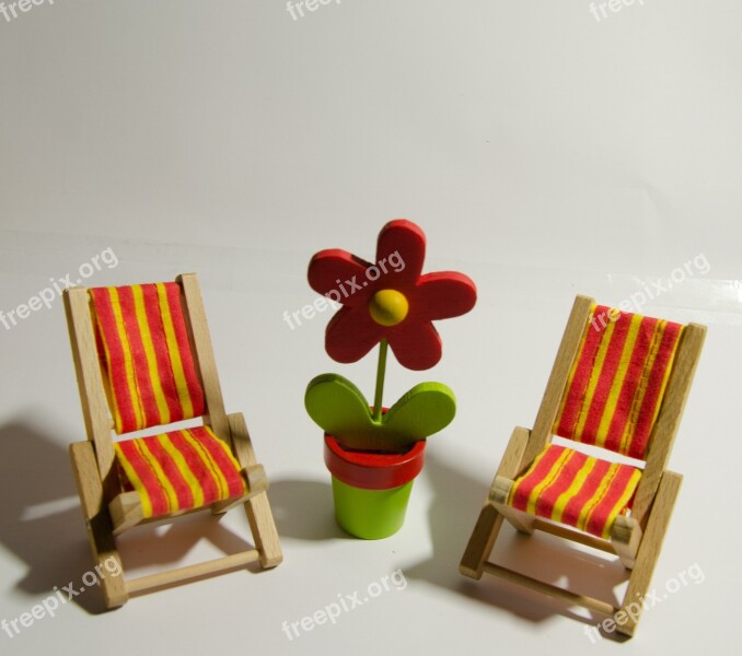 Deck Chair Summer Flower Holidays Beach