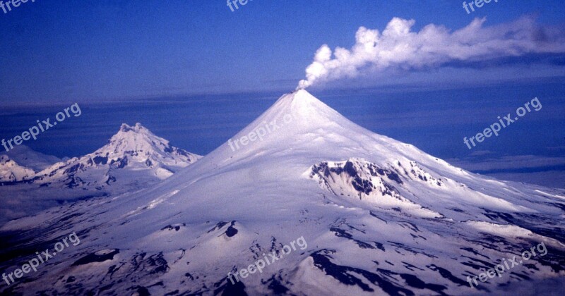 Volcanoes Active Inactive Landscape Snow