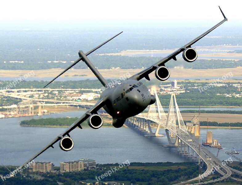 Cargo Plane Military Flying Bridge Transport