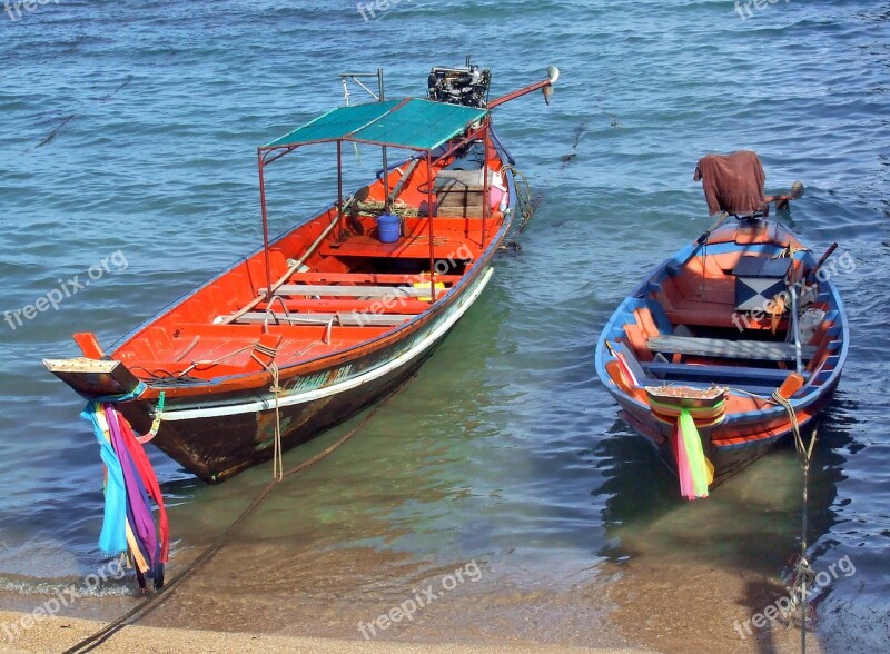 Thai Fishing Boats Boat Traditional