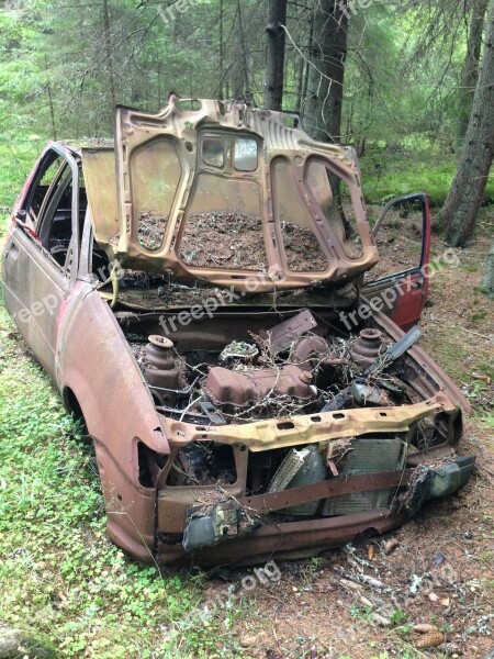 Scrap Skrotbil Forest Skoda Free Photos