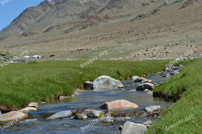 Mongolia Steppe Yurt Torrent Free Photos