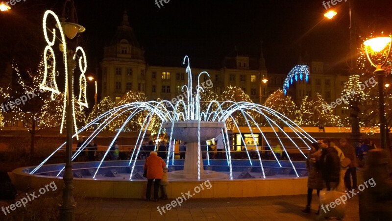 Debrecen Hungary Fountain At Night Free Photos