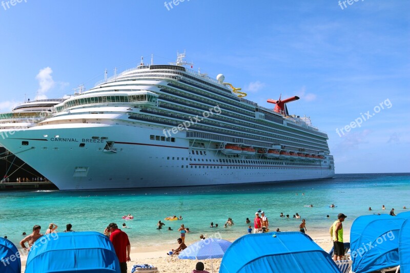 Cruise Ship Carnival Sea Water Blue