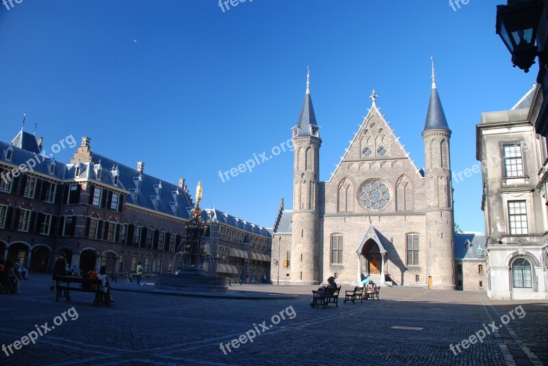 Courtyard Ridderzaal Monument The Hague Blue