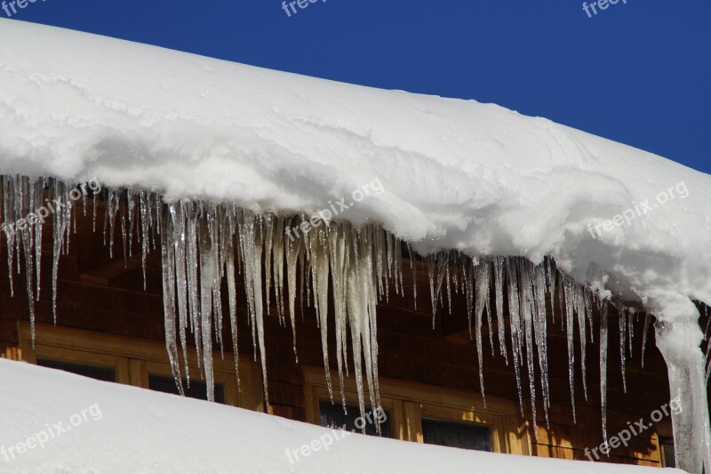 Icicle Tap Snowy Window Winter