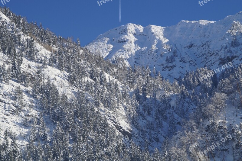 Mountains Alpine Winter Wintry Snow