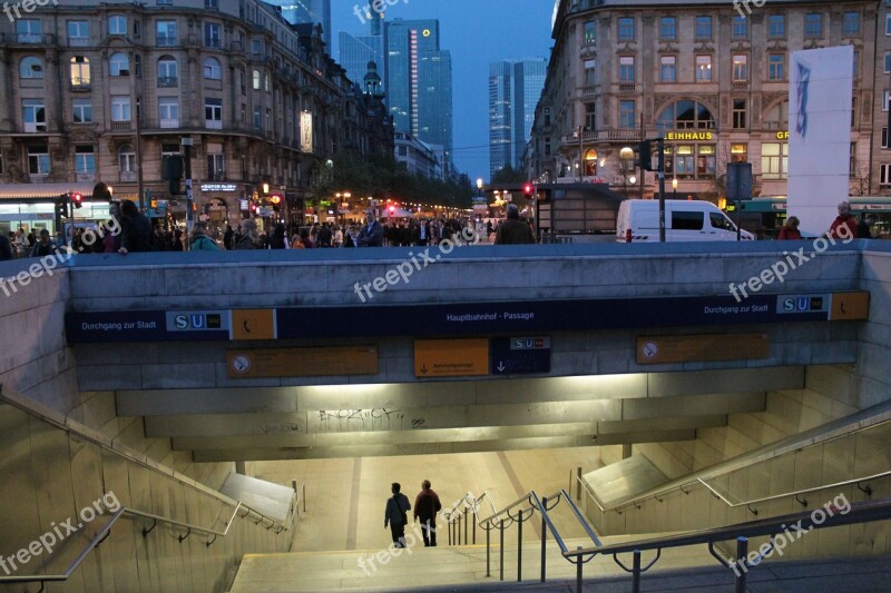 Frankfurt Railway Station Underpass Stairs Railway Station Area