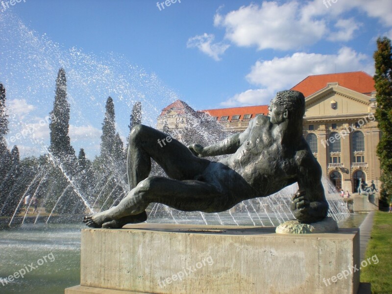 Statue Debrecen Hungary University Men's Figure