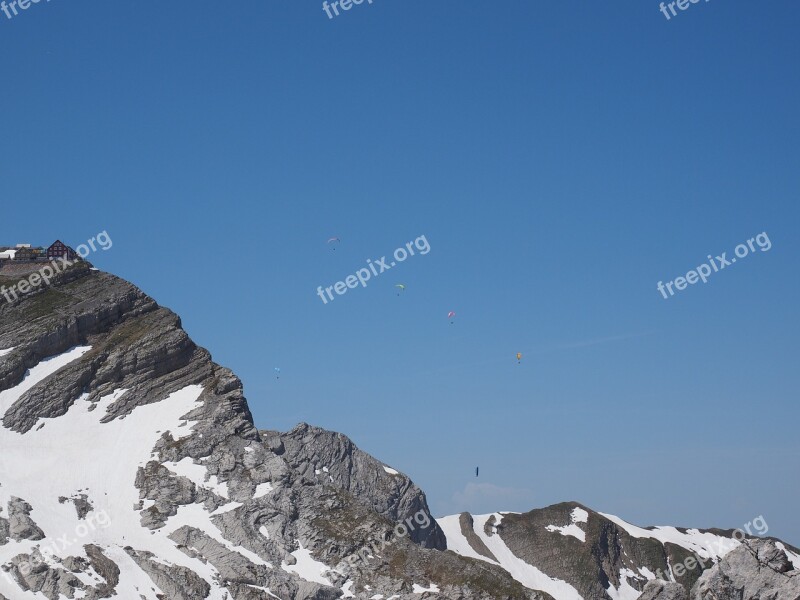 Paraglider Mountain Säntis Mountains Alpine