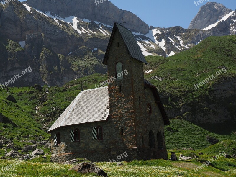 Church Chapel Meglisalp Alm Alpine Village