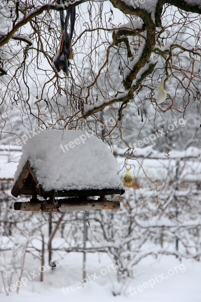 Winter Snow White Bird Feeder Aviary