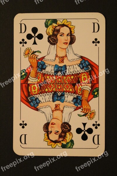 Playing Card Skat Cards Cross Lady