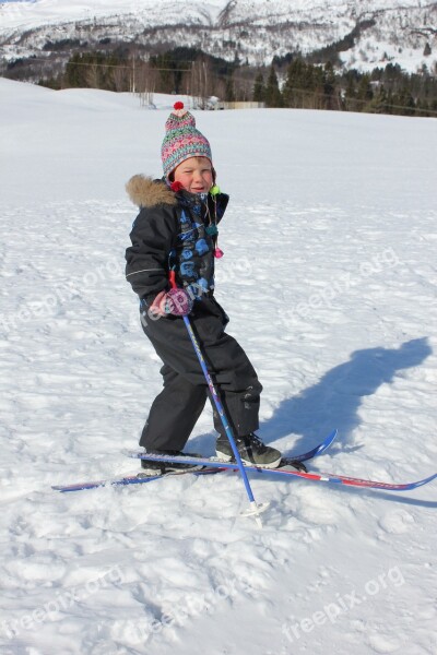 Cross Country Skiing Ski Children Winter Snow