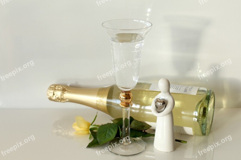 Bottle Of Sparkling Wine Solemnly Guardian Angel Prosecco Happy