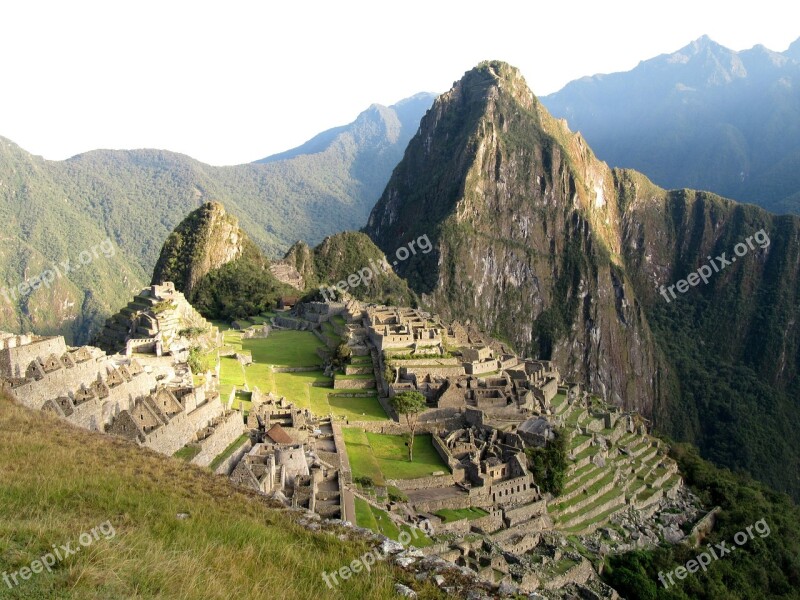 Machu Picchu Peru Landscape World Heritage Free Photos