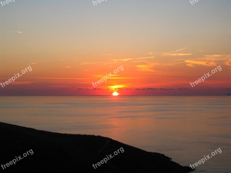 Calabria Sunset Sea Free Photos