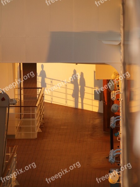 Ship's Rail Sunset Shadow Railing Ship