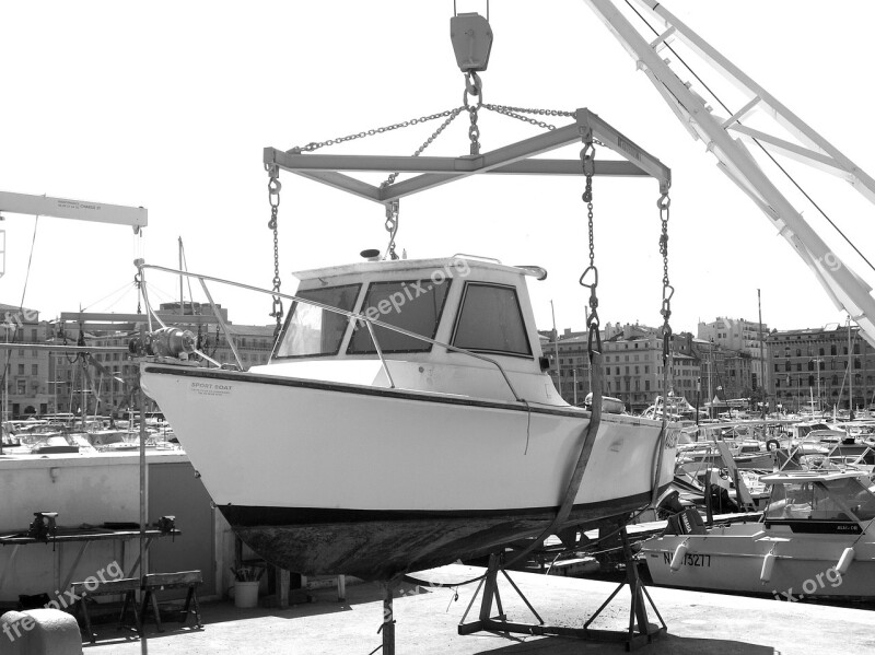 Boat Shipyard Harbour Crane Marseille Ship