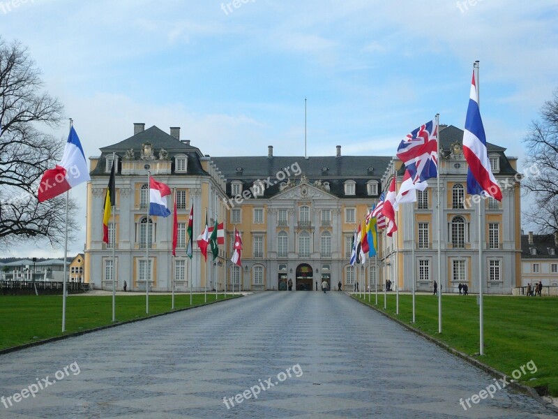 Closed Augustusburg Castle Brühl Old Flags