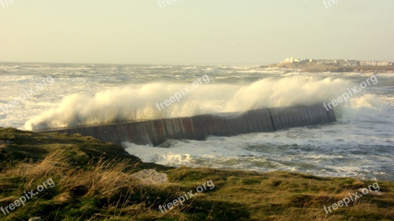 Storm Pier Brittany Free Photos