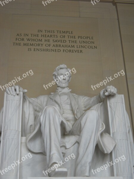 Lincoln Washington Dc Statue Memorial Sitting