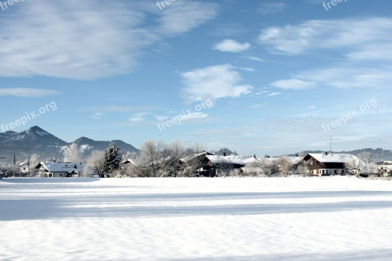 Winter Snow Landscape Chiemgau Wintry