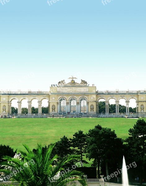 Gloriette Schönbrunn Castle Park View Blue Sky