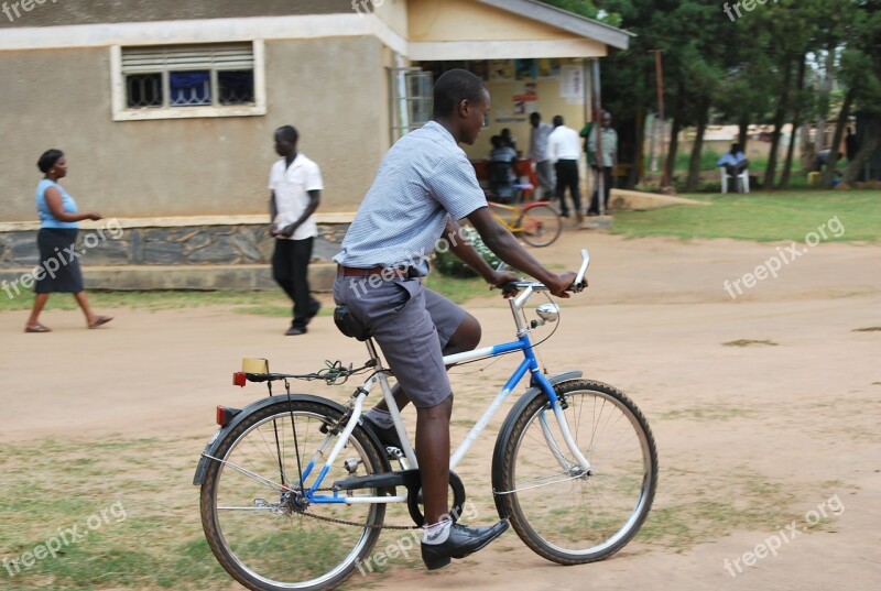 African Uganda Bicycle Riding Free Photos